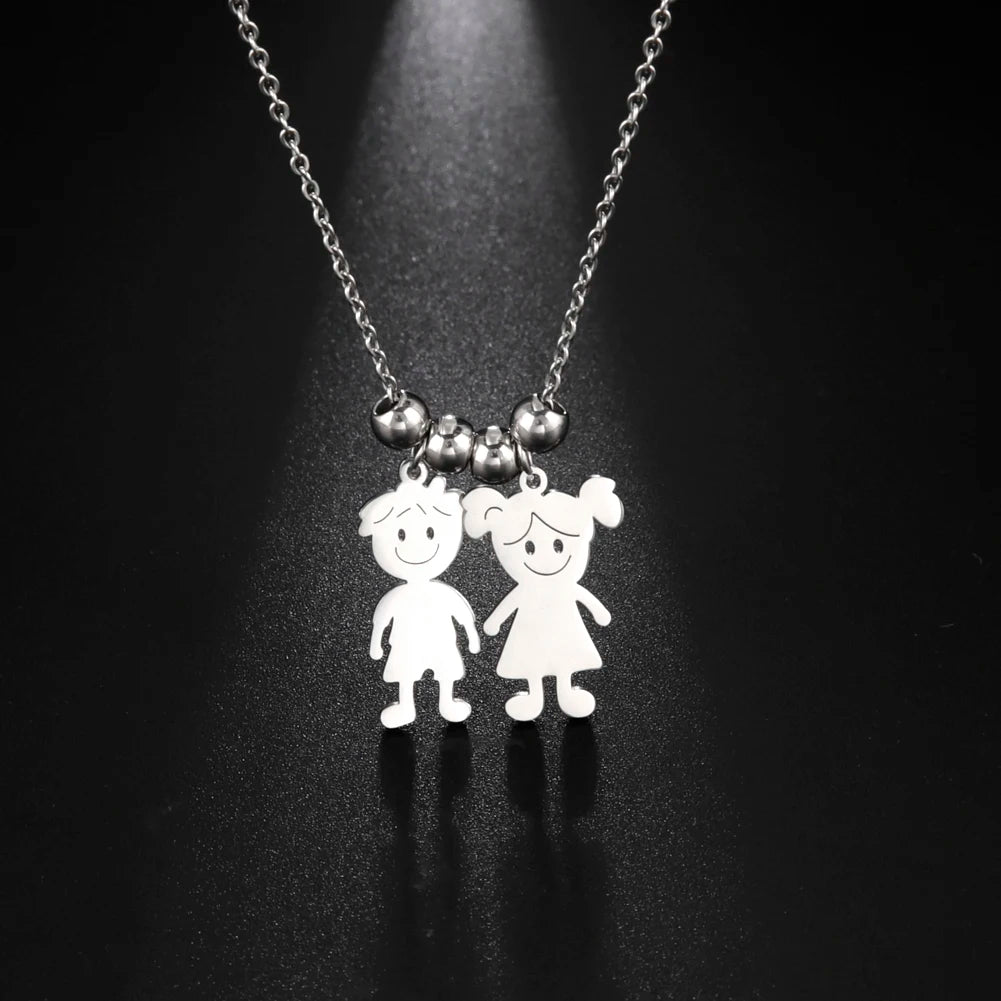 Couple Friend Personalized Necklace Custom Chain Name Mother Father Family Gift For Women Men Stainless Steel Pendant Jewelry