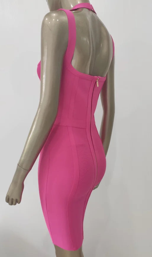 Neu eingetroffen Sommerstil sexy Cut-Out-Kleid mit Knöpfen und elastischem Verband, Designer-Abendpartykleid für Prominente 2022, Vestidos