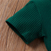 2Pcs Unisex Baby Summer Outfits Suit Solid Color Ribbed Casual Short Sleeves Romper+Elastic Waist Shorts for Toddler Infant