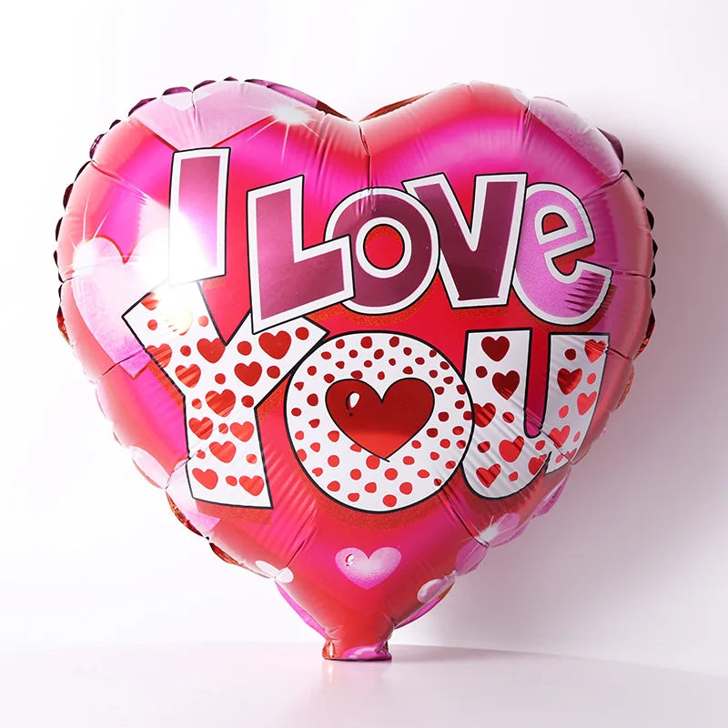 10 Stück 18 Zoll Valentinstags-Heliumballons, „I Love You“ Herzfolienballon, Romantische Hochzeits-Valentinstags-Partydekorationen