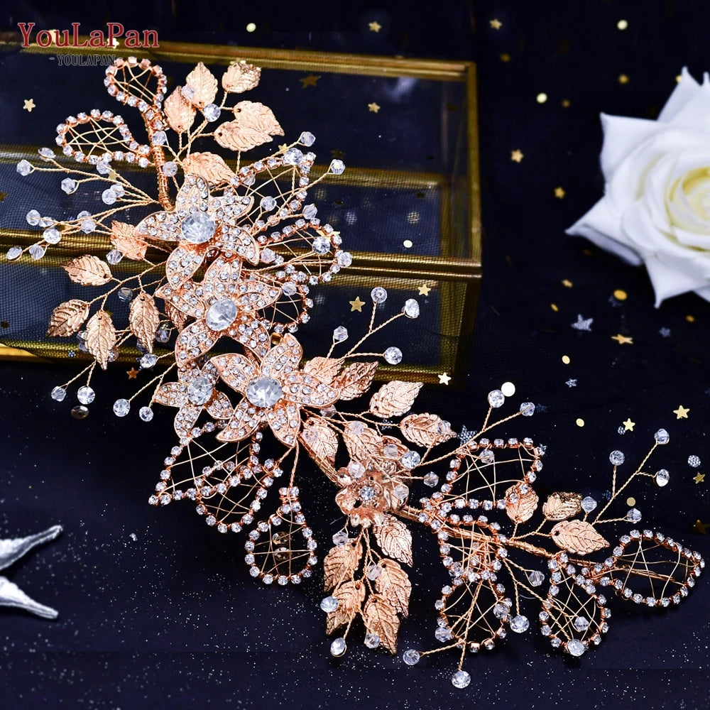 YouLaPan HP238 Bridal Crown Wedding Tiaras and Crown Bridal Tiara Luxury Hair Wedding Accessories Boho Wedding Headband Headwear