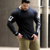 Men Bodybuilding Long Sleeve Shirt Male Casual Fashion Skinny T-Shirt Gym Fitness Workout Tees Tops Running Quick Dry Clothing