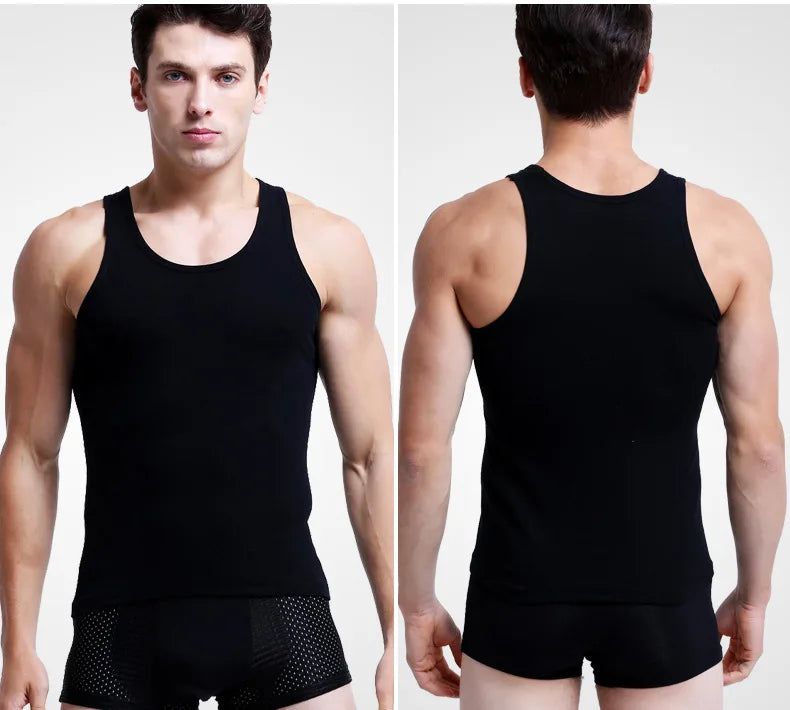 3pcs/lot Cotton Mens Underwear Sleeveless Tank Top Solid Muscle Vest Undershirts O-neck Gymclothing T-shirt men's vest Male 4XL