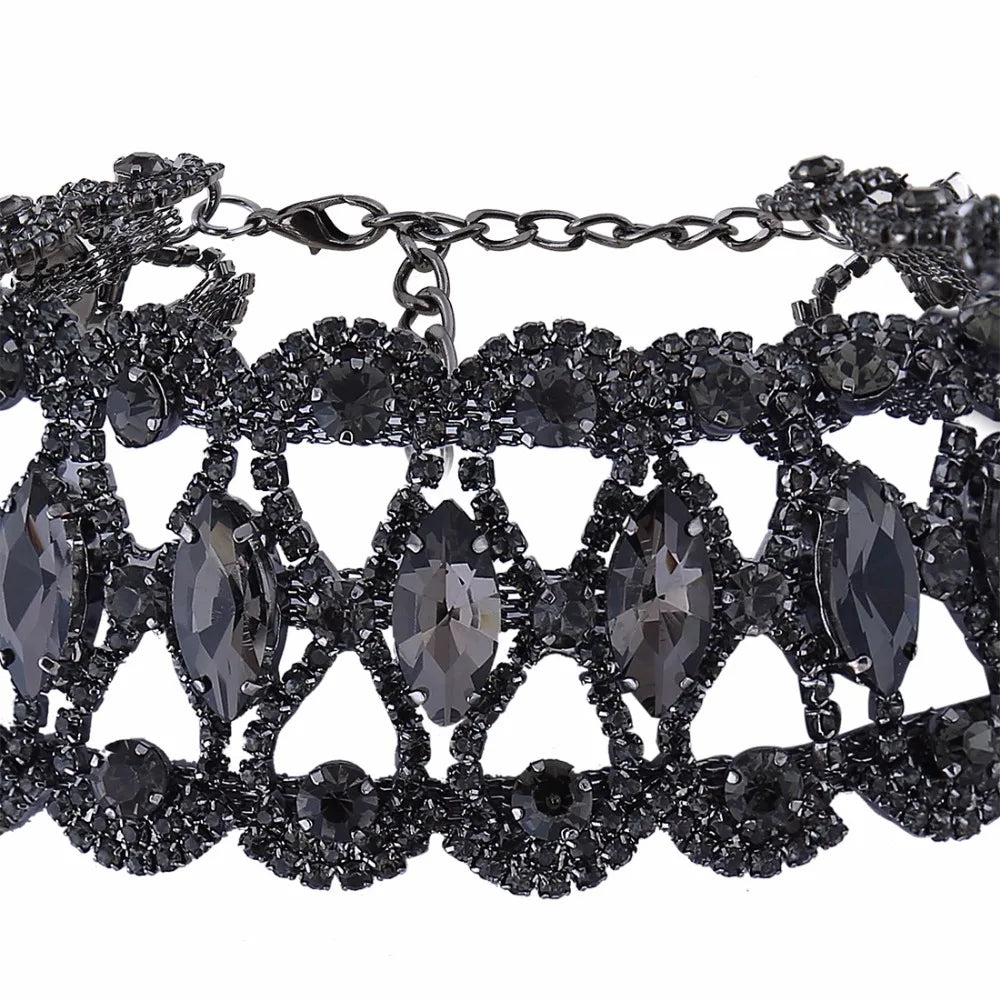 Strass Choker Halskette 2023 Statement-Halsketten für Damen Große Mode Halskette Kragen Party Chunky Halskette Collier Bijoux