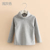 2025 Spring Autumn 2-10 Years Children'S Candy Color Sweet Long Sleeve High Neck Unisex Kids Girl Boy Basic Turtleneck T-Shirt