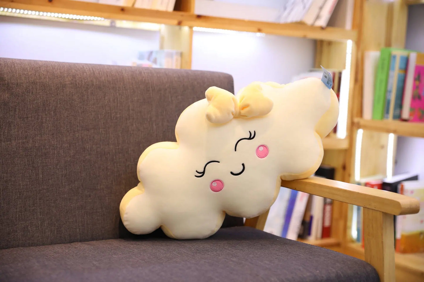 Riesiges Wolkenkissen im neuen Kawaii-Stil, weiches Plüschkissen, Wolken-Plüschtier mit Lächeln für Kinder, Babys, Mädchen, schönes Geschenk