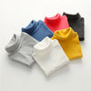 2025 Spring Autumn 2-10 Years Children'S Candy Color Sweet Long Sleeve High Neck Unisex Kids Girl Boy Basic Turtleneck T-Shirt