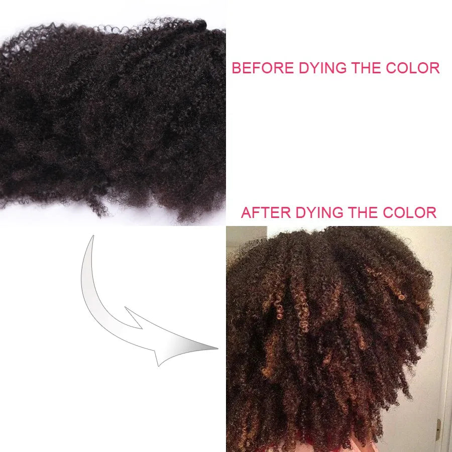 4B 4C Afro Kinky Curly Clip-In Echthaar-Extensions 100 % mongolisches unbehandeltes Haar Echtes menschliches Naturhaar Schwarz Clip-Ins Afro-Bündel YouMay