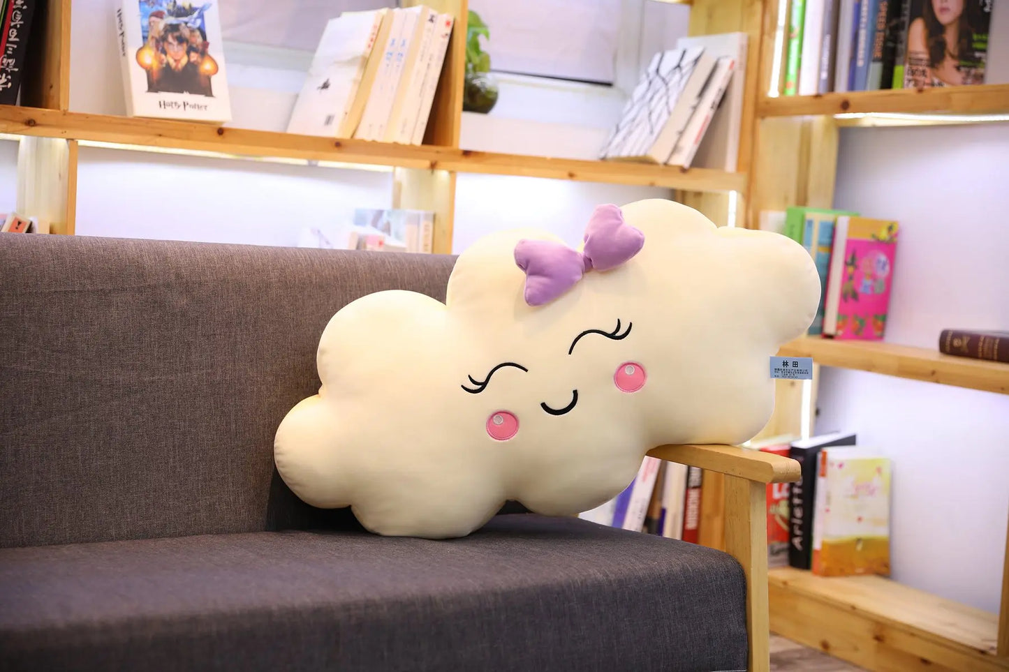 Riesiges Wolkenkissen im neuen Kawaii-Stil, weiches Plüschkissen, Wolken-Plüschtier mit Lächeln für Kinder, Babys, Mädchen, schönes Geschenk