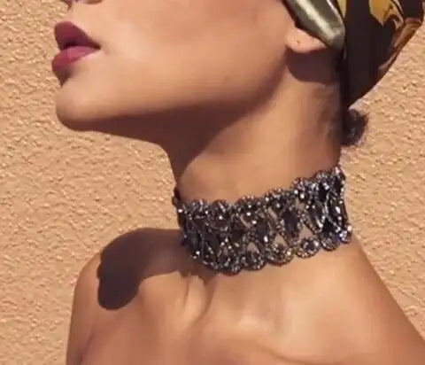 Strass Choker Halskette 2023 Statement-Halsketten für Damen Große Mode Halskette Kragen Party Chunky Halskette Collier Bijoux