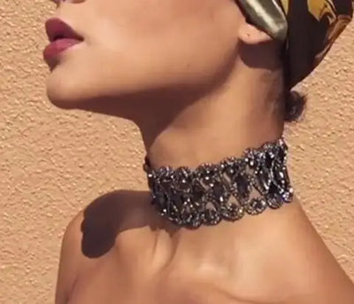 Strass Choker Halskette 2023 Statement-Halsketten für Damen Große Mode Halskette Kragen Party Chunky Halskette Collier Bijoux