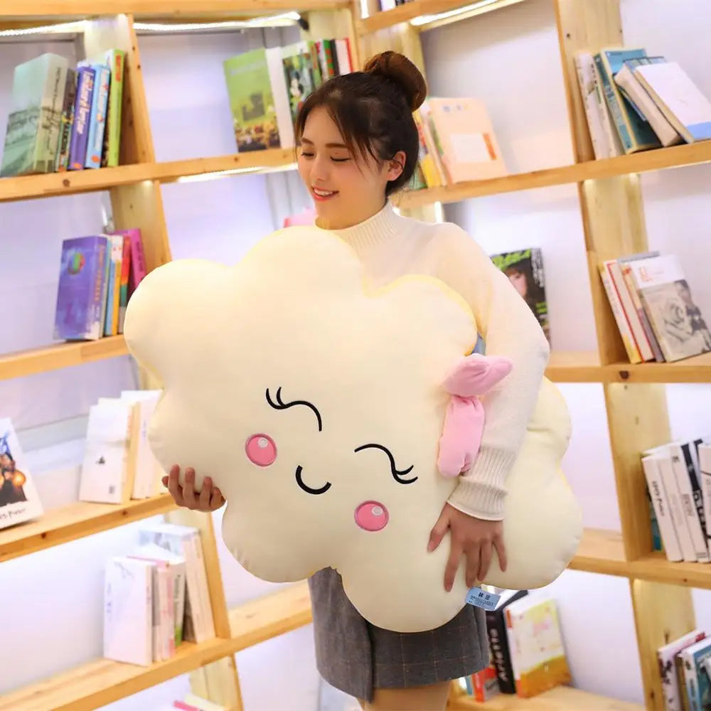 Riesiges Wolkenkissen im neuen Kawaii-Stil, weiches Plüschkissen, Wolken-Plüschtier mit Lächeln für Kinder, Babys, Mädchen, schönes Geschenk