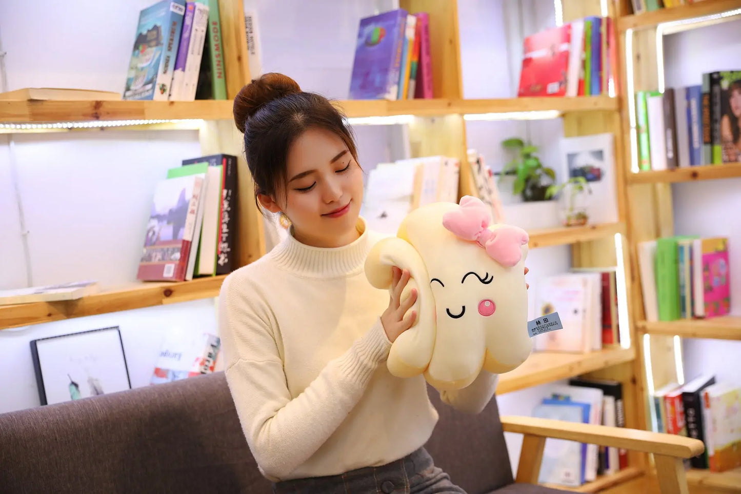 Riesiges Wolkenkissen im neuen Kawaii-Stil, weiches Plüschkissen, Wolken-Plüschtier mit Lächeln für Kinder, Babys, Mädchen, schönes Geschenk