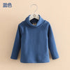 2025 Spring Autumn 2-10 Years Children'S Candy Color Sweet Long Sleeve High Neck Unisex Kids Girl Boy Basic Turtleneck T-Shirt