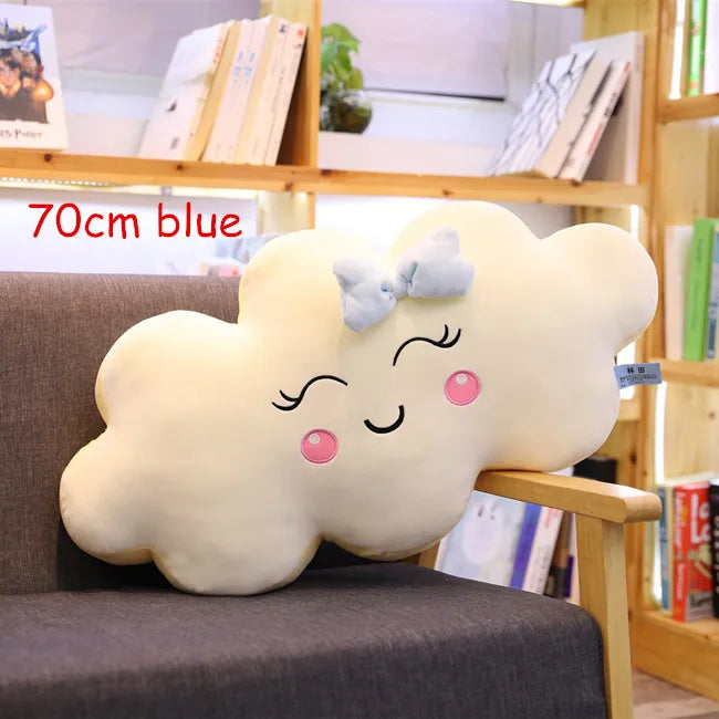 Riesiges Wolkenkissen im neuen Kawaii-Stil, weiches Plüschkissen, Wolken-Plüschtier mit Lächeln für Kinder, Babys, Mädchen, schönes Geschenk