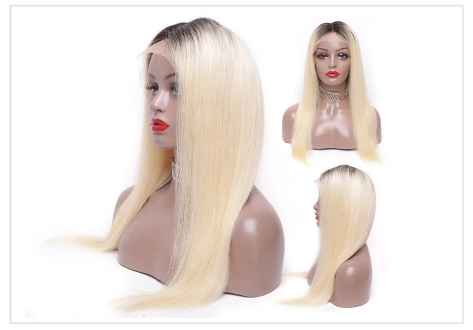 1B 613 Body Wave Human Hair Wig 13x6 Hd Lace Frontal Wig Brazilian 2 Tone Dark Root Ombre Blonde Lace Front Wigs For Black Women