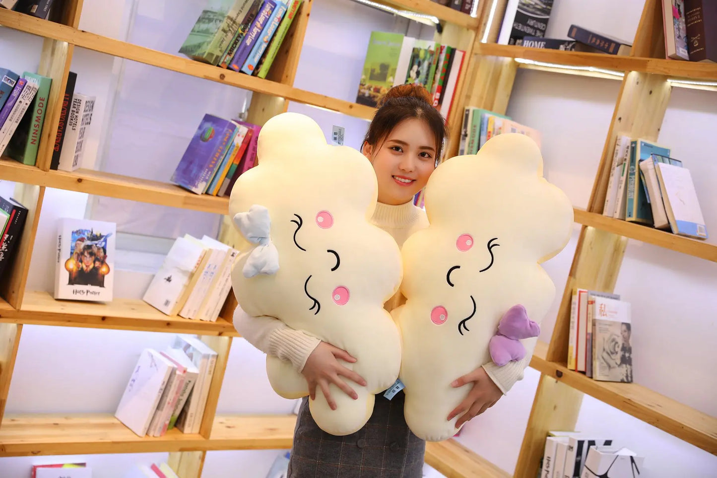Riesiges Wolkenkissen im neuen Kawaii-Stil, weiches Plüschkissen, Wolken-Plüschtier mit Lächeln für Kinder, Babys, Mädchen, schönes Geschenk