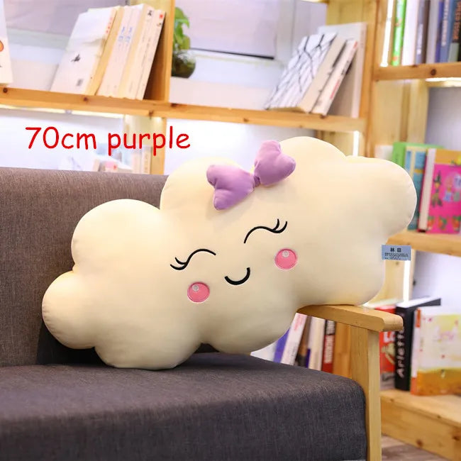 Riesiges Wolkenkissen im neuen Kawaii-Stil, weiches Plüschkissen, Wolken-Plüschtier mit Lächeln für Kinder, Babys, Mädchen, schönes Geschenk