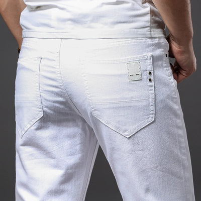 Herren Weiße Jeans Fashion Casual Klassisch Slim Fit Weiche Hose Herren Marken Hochwertige Stretch-Hose