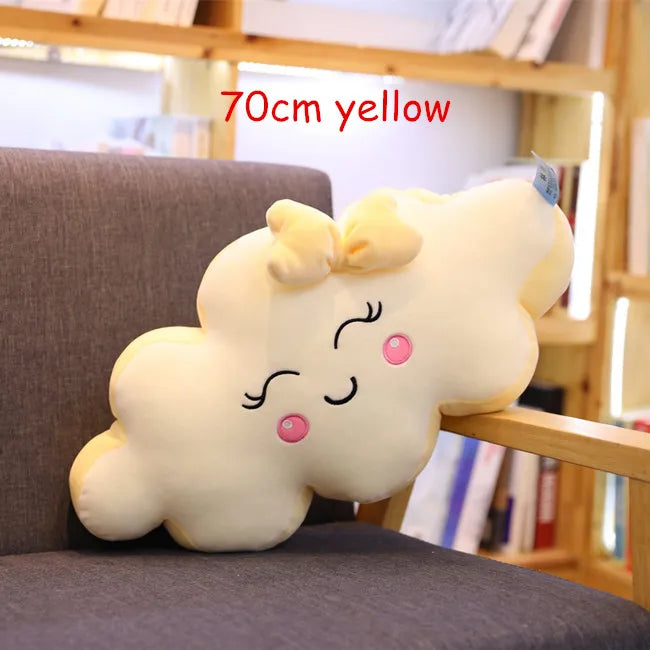 Riesiges Wolkenkissen im neuen Kawaii-Stil, weiches Plüschkissen, Wolken-Plüschtier mit Lächeln für Kinder, Babys, Mädchen, schönes Geschenk
