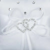 Weißes Doppeltes Herz Strass Ringkissen Hochzeit Ringträger Kissen 10*10cm