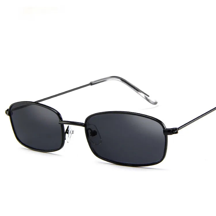 New Small Rectangle Retro Sunglasses Men Brand Designer Red Metal Frame Clear Lens Sun Glasses Women Unisex UV400