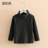 2025 Spring Autumn 2-10 Years Children'S Candy Color Sweet Long Sleeve High Neck Unisex Kids Girl Boy Basic Turtleneck T-Shirt