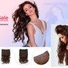 DinDong Clips In Hair Extensions 32Inch Synthetic Wavy 210G Premium Heat Resistant Hair 613# Blonde Brown 19 Colors Available