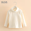2025 Spring Autumn 2-10 Years Children'S Candy Color Sweet Long Sleeve High Neck Unisex Kids Girl Boy Basic Turtleneck T-Shirt