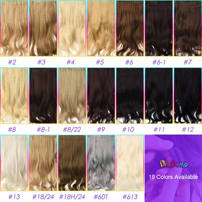 DinDong Clips In Haarverlängerungen 32 Zoll Synthetisch Gewellt 210 g Hochwertiges Hitzebeständiges Haar 613# Hellblond Braun 19 Farben Verfügbar