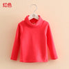 2025 Spring Autumn 2-10 Years Children'S Candy Color Sweet Long Sleeve High Neck Unisex Kids Girl Boy Basic Turtleneck T-Shirt