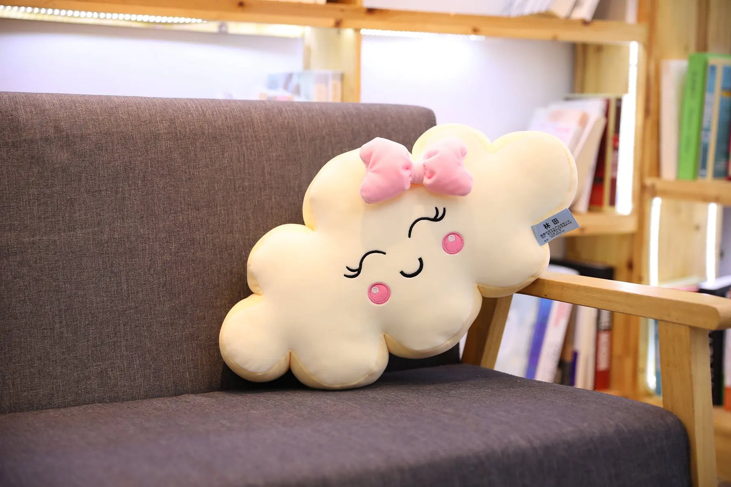Riesiges Wolkenkissen im neuen Kawaii-Stil, weiches Plüschkissen, Wolken-Plüschtier mit Lächeln für Kinder, Babys, Mädchen, schönes Geschenk