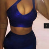 BEAUKEY Qualität 2-teiliges Set glänzendes Metallic Roségold Bodycon Top & Rock Neues Mini Kurzes Sexy Party Nachtclub Set