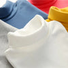 2025 Spring Autumn 2-10 Years Children'S Candy Color Sweet Long Sleeve High Neck Unisex Kids Girl Boy Basic Turtleneck T-Shirt