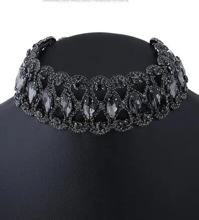 Strass Choker Halskette 2023 Statement-Halsketten für Damen Große Mode Halskette Kragen Party Chunky Halskette Collier Bijoux