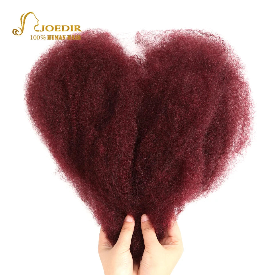 Joedir brasilianisches Remy Haar Afro Kinky Curly Bulk Echthaar zum Flechten von Dreadlocks Haarverlängerungen Häkelzöpfe QVR Haar