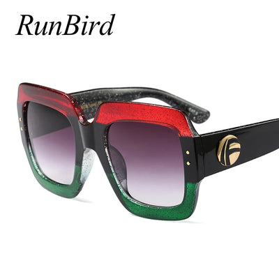 Luxus Italien Marke Oversized Quadratische Sonnenbrille Damen Retro Designer Große Rahmen Sonnenbrille Weiblich Grün Rot Oculos 1159R
