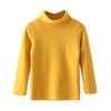 2025 Spring Autumn 2-10 Years Children'S Candy Color Sweet Long Sleeve High Neck Unisex Kids Girl Boy Basic Turtleneck T-Shirt