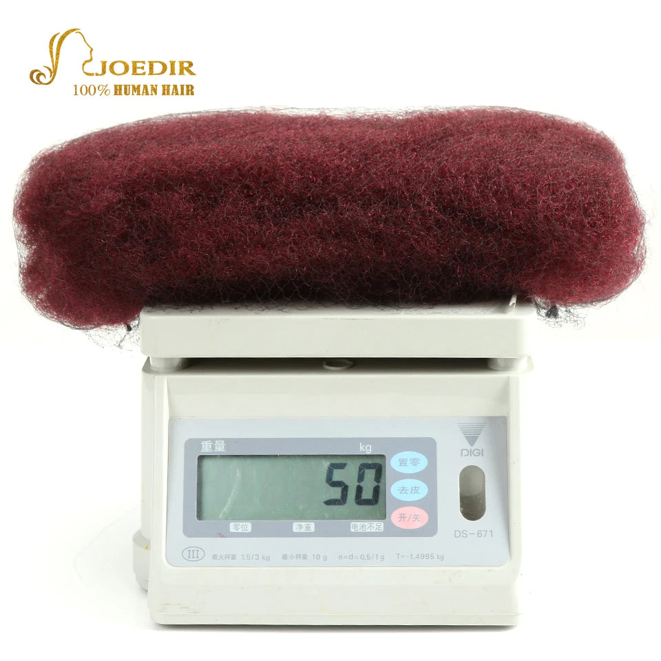 Joedir brasilianisches Remy Haar Afro Kinky Curly Bulk Echthaar zum Flechten von Dreadlocks Haarverlängerungen Häkelzöpfe QVR Haar
