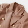 HARLEYFASHION Europäisch Amerikanisch 2021 Frühling Herbst Slim Doppelreiher Damen Blazer OL Unifarbener Hochwertiger Anzug Blazer XXL