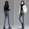 Thermal Winter Thick Fleece High-waist Warm Skinny Jeans Thick Women Stretch Button Pencil Pants Mom Casual Velvet Jeans