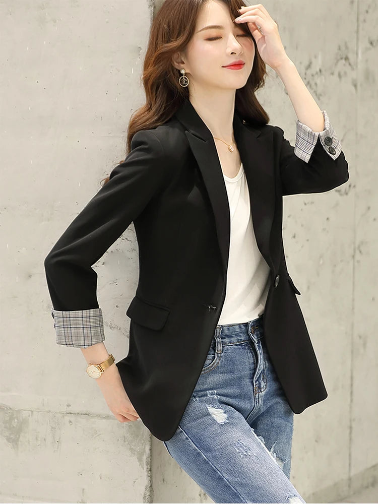 HIGH QUALITY Fashion 2020 Design Blazer Jacket Women's Green Black Blue Solid Tops For Office Lady Wear Size S-4XL