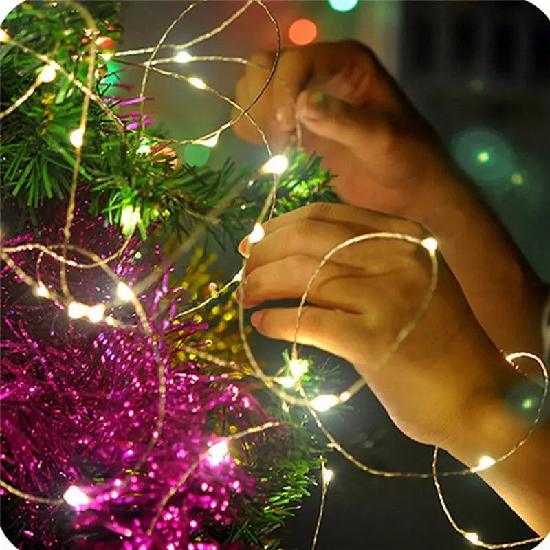 1M 2M 3M 5M 10M Kupferdraht LED Lichterketten Festbeleuchtung Lichterkette für Weihnachtsbaum Hochzeitsfeier Dekoration