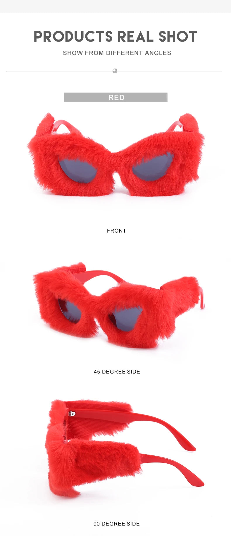 Cat Eye Sunglasses Women Punk Soft Fur Velvet Ladies Sun Glasses 2024 Luxury Brand Trendy Shades Eyewear Oculos De Sol Feminino