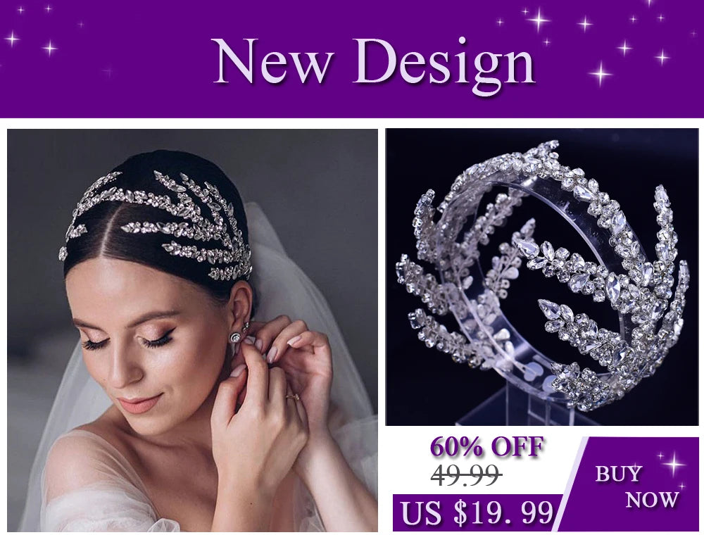 YouLaPan HP238 Bridal Crown Wedding Tiaras and Crown Bridal Tiara Luxury Hair Wedding Accessories Boho Wedding Headband Headwear