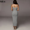 Kliou Trägerloser rückenfreier sexy Bodycon-Midikleid Neu Damen High Waist gestreifte Kleider Eleganz Mode Partykleidung