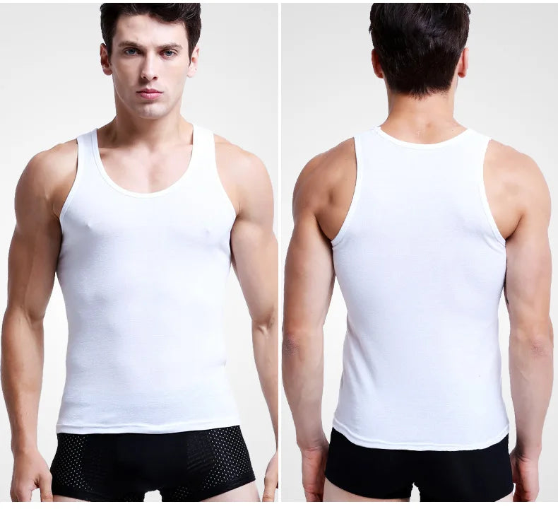 3pcs/lot Cotton Mens Underwear Sleeveless Tank Top Solid Muscle Vest Undershirts O-neck Gymclothing T-shirt men's vest Male 4XL