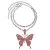 Vergoldete Kristall-Strass Schmetterling Anhänger Fußkettchen für Frauen, mehrschichtige große Strass Tennis-Kette Fußschmuck