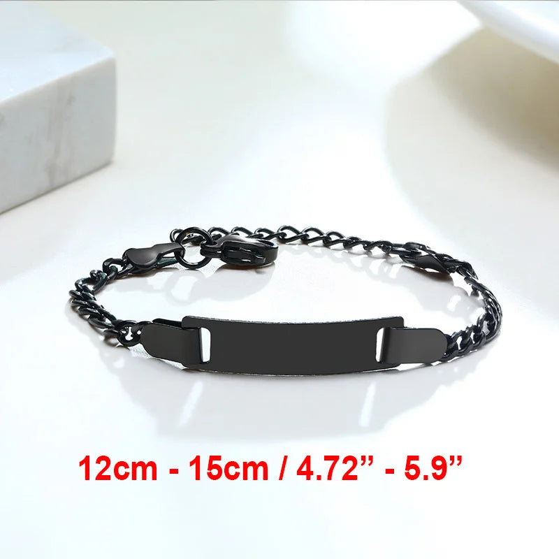 Vnox Personalize Mom Daughter Son Name Bracelets Non Allergy Stainless Steel Baptism Custom Love Baby Gifts Adjustable Jewelry