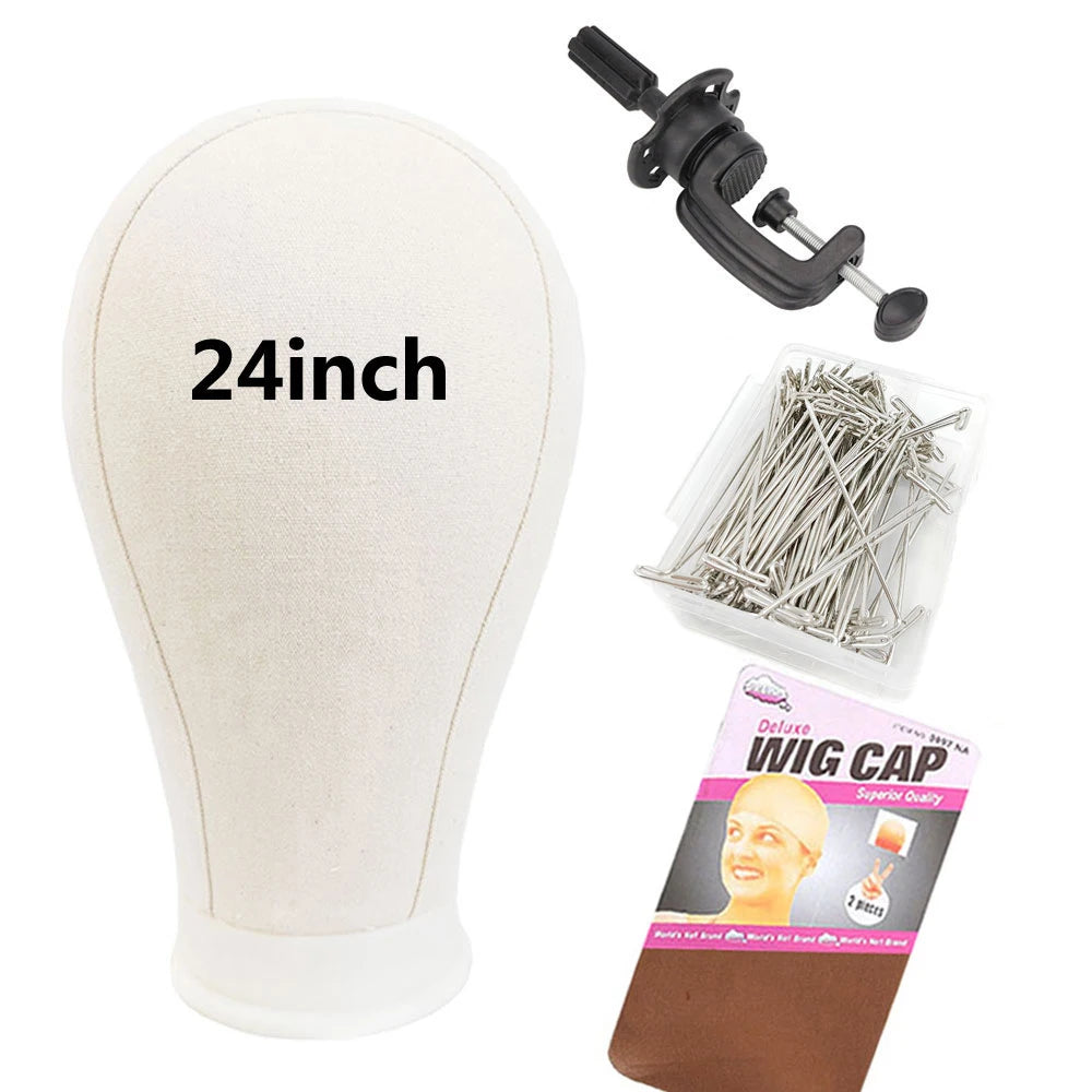 Leinwand-Perückenkopf Perückenständer 21-24 Zoll Schaufensterpuppenkopf für Haarstyling Display Herstellung Perückenständer mit Kopf Perückenstützenhalter